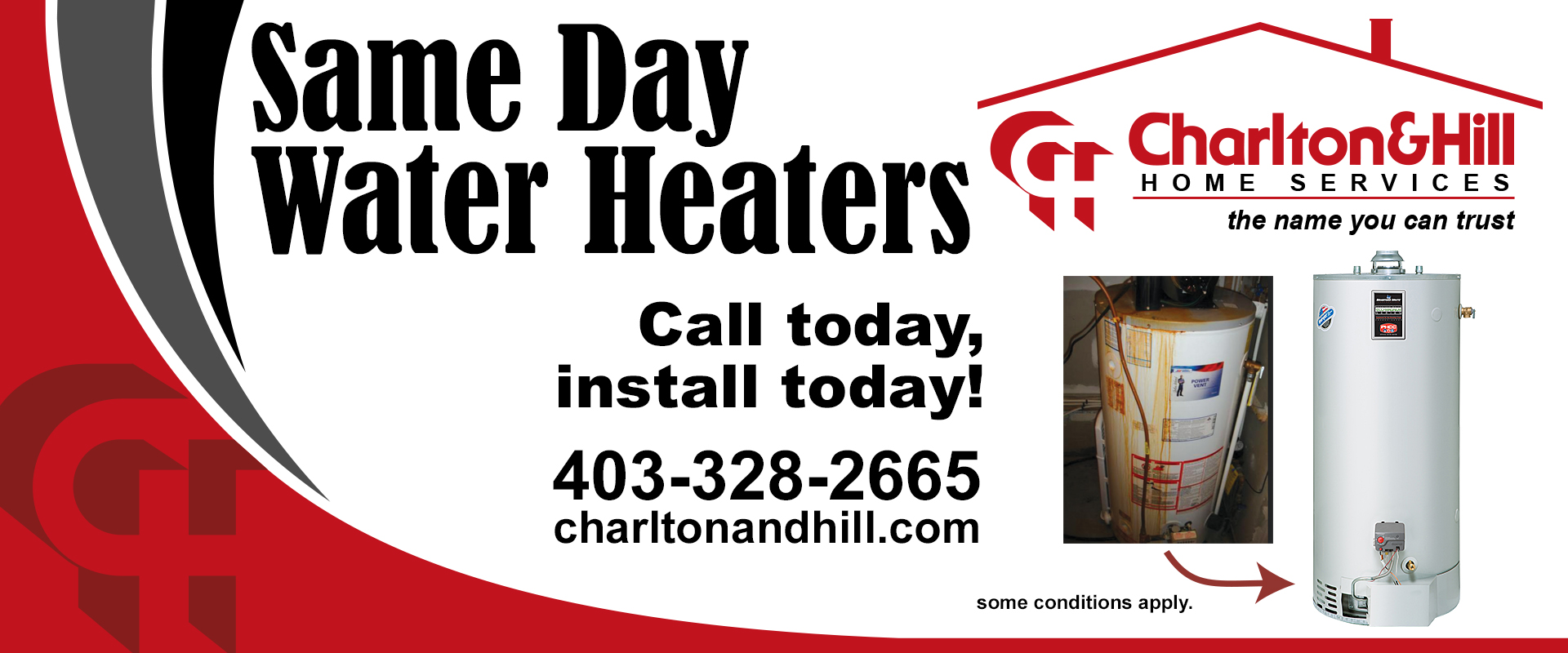 Same Day Water Heaters Banner Image